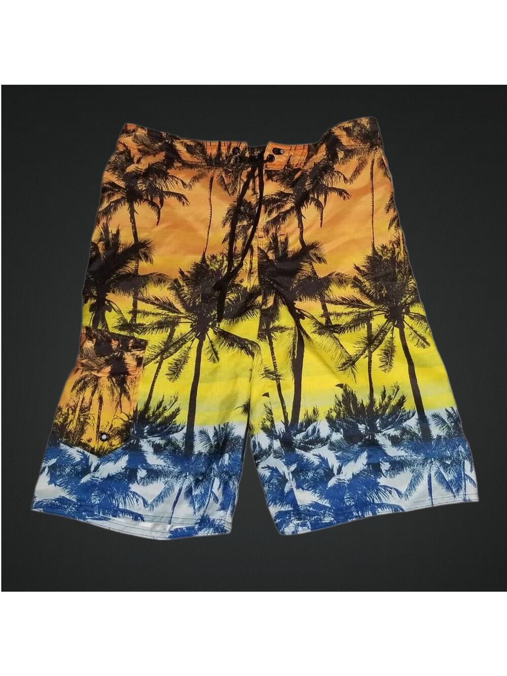 Mens Large Hang Ten Tropical Swim Trunks Bathing Suit
